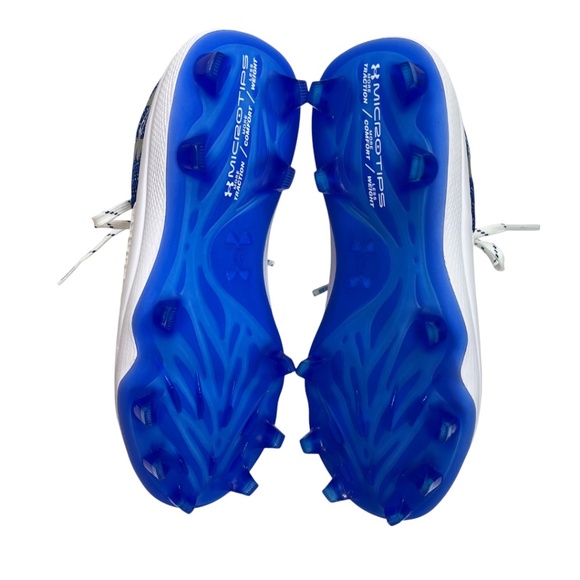 NWOT Under Armour Women’s Softball Cleats Blue White Size 9.5 - Picture 7 of 13